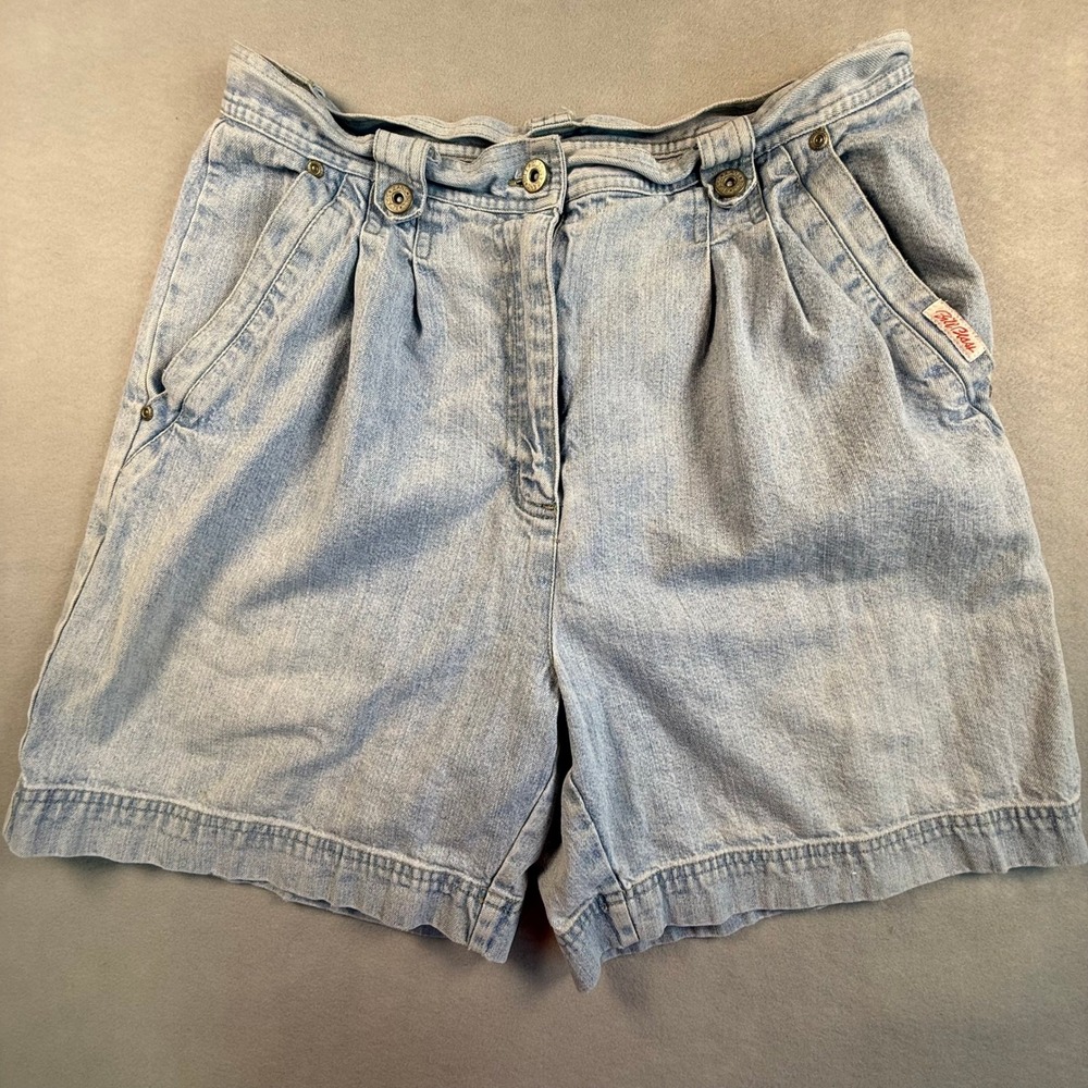 Vintage Bill Blass Jeans Light Wash High Waisted Pleated Denim Shorts Womens 12